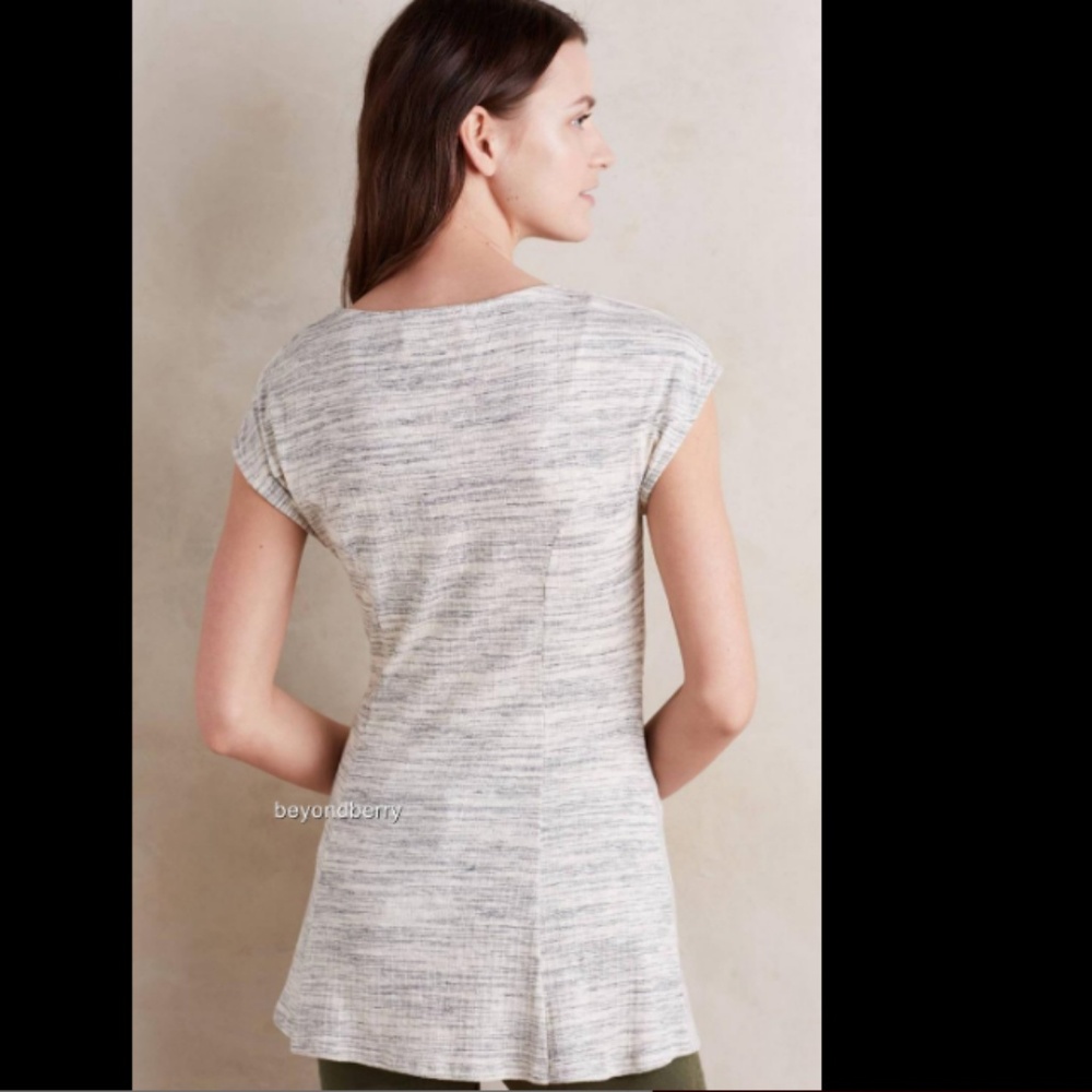 Everleigh Heathered Gray Tie Front Tunic Top - Picture 4 of 8